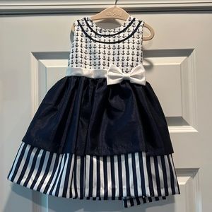 Navy and white dress with anchors. Size 2t